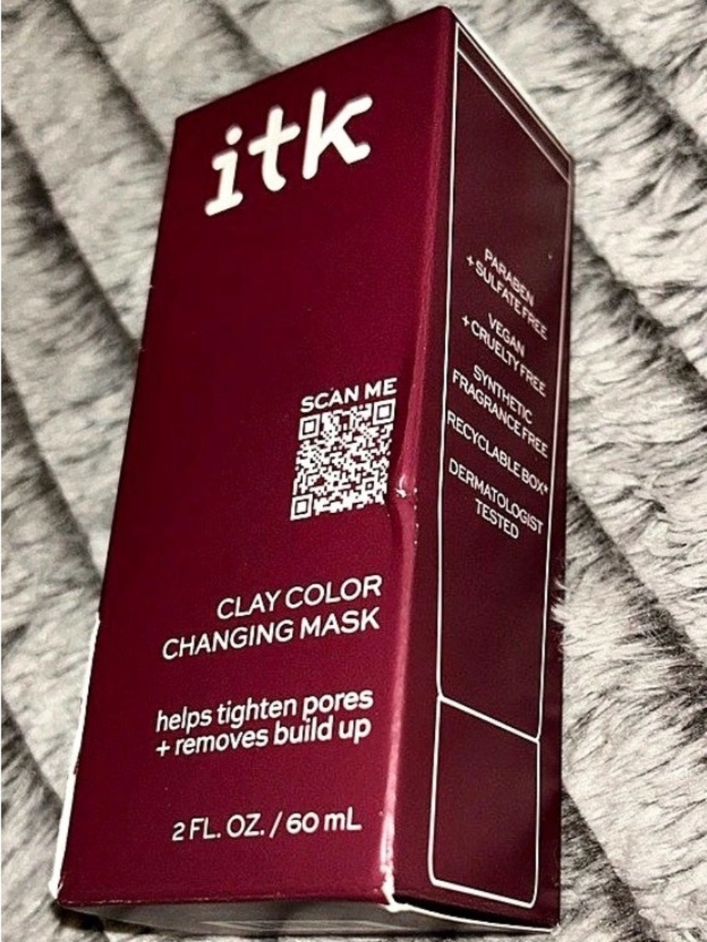 NIB itk Clay Color Changing Mask 2oz / 60 ml Tightens Pores Removes Buildup